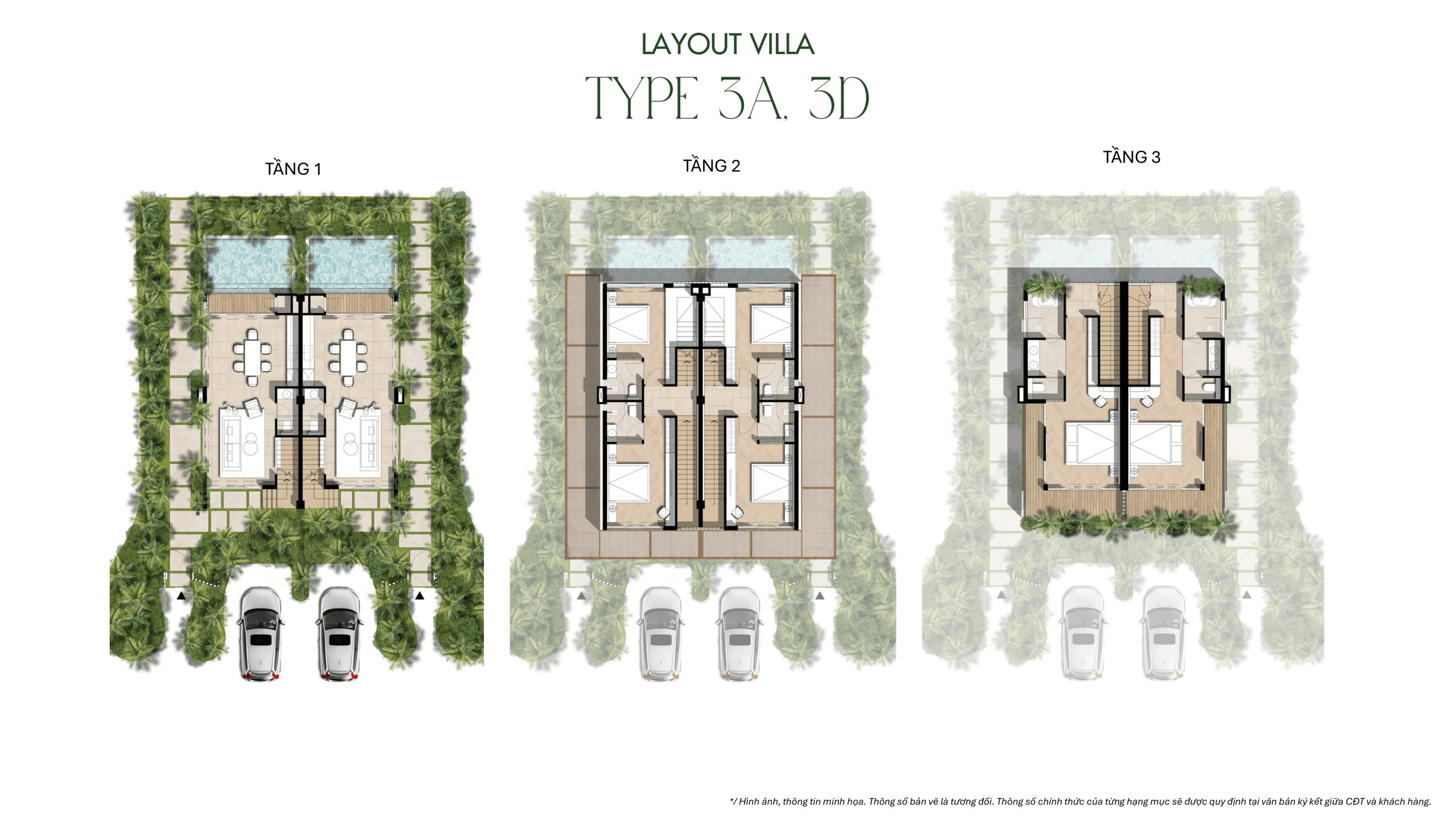 Layout Villa TYPE 3A 3D La Tiên Villa