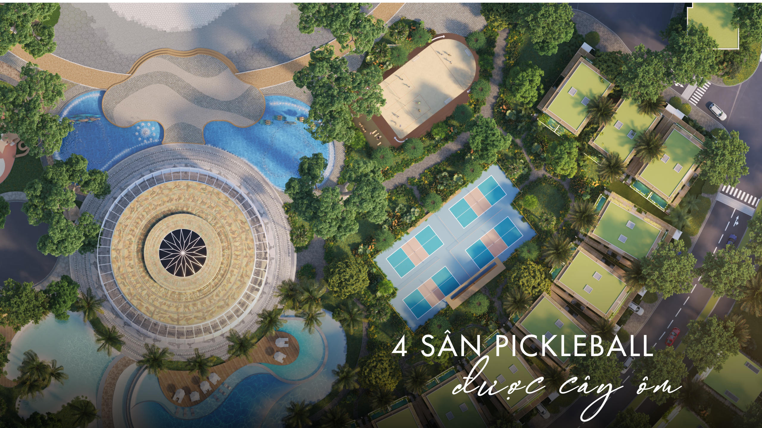 sân pickitball tại La tiên Villa