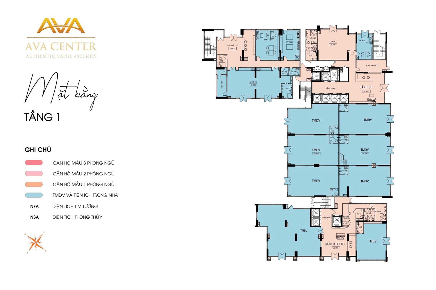 Ava Center Mặt bằng & thiết kế Ava Center