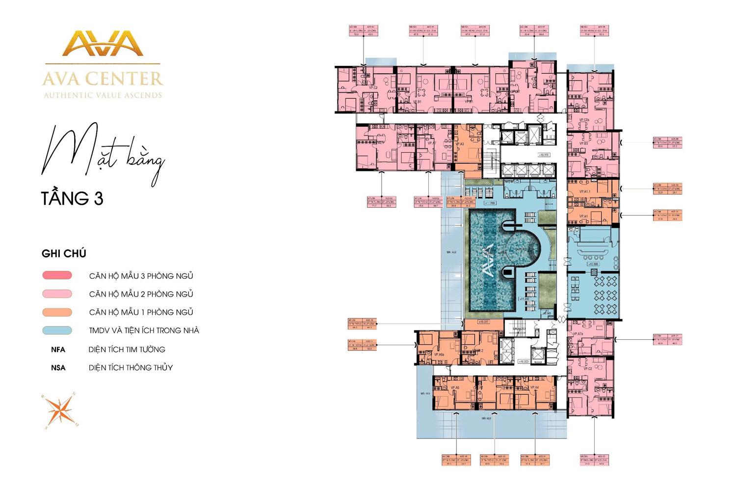 Ava Center Mặt bằng & thiết kế Ava Center