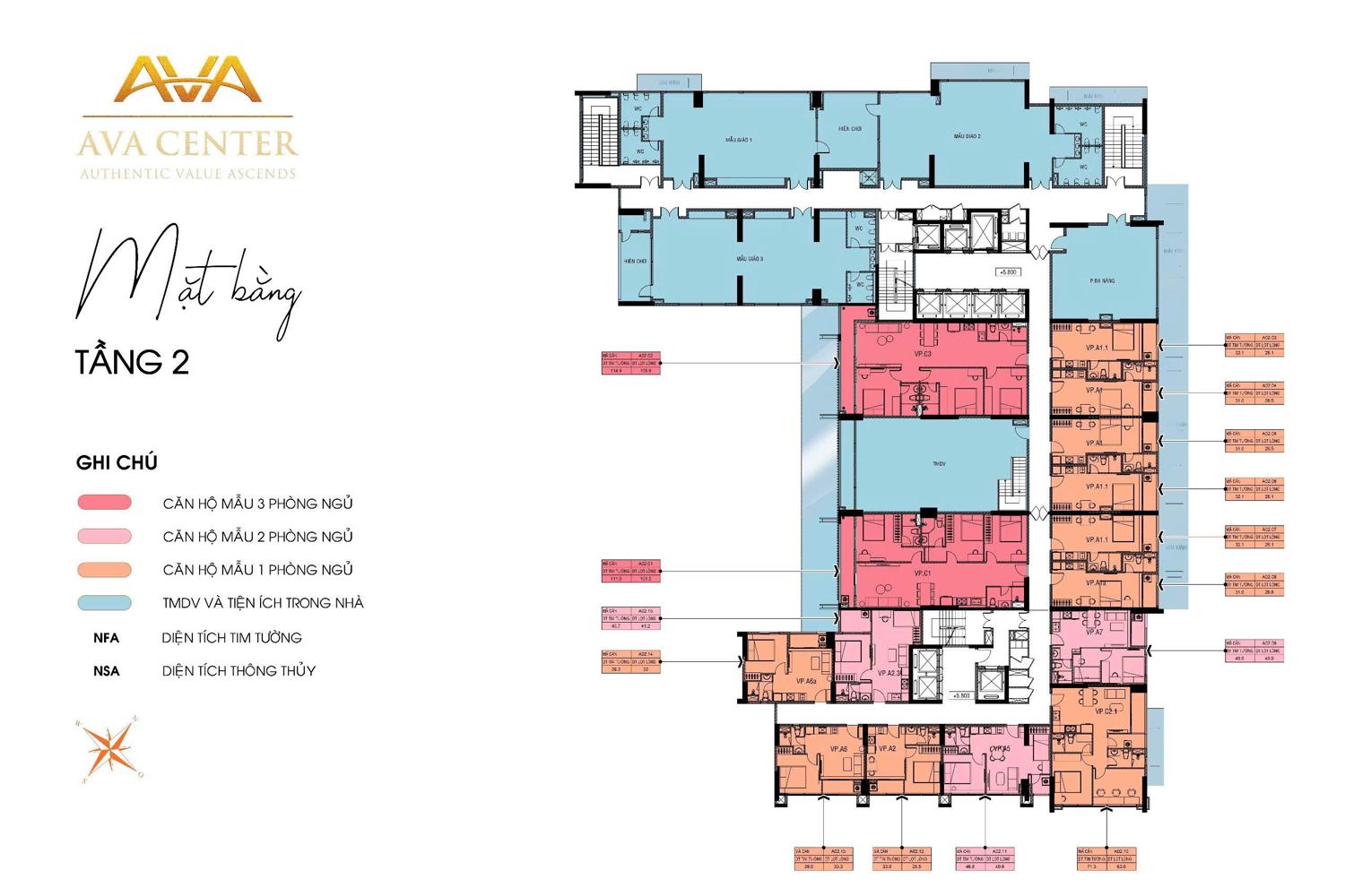 Ava Center Mặt bằng & thiết kế Ava Center