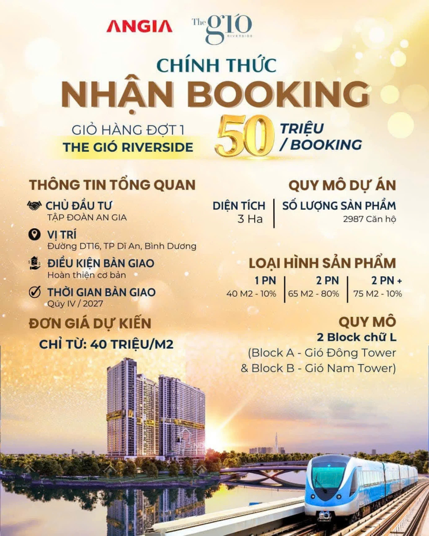 Booking The Gió Riverside 50 triệu/booking.