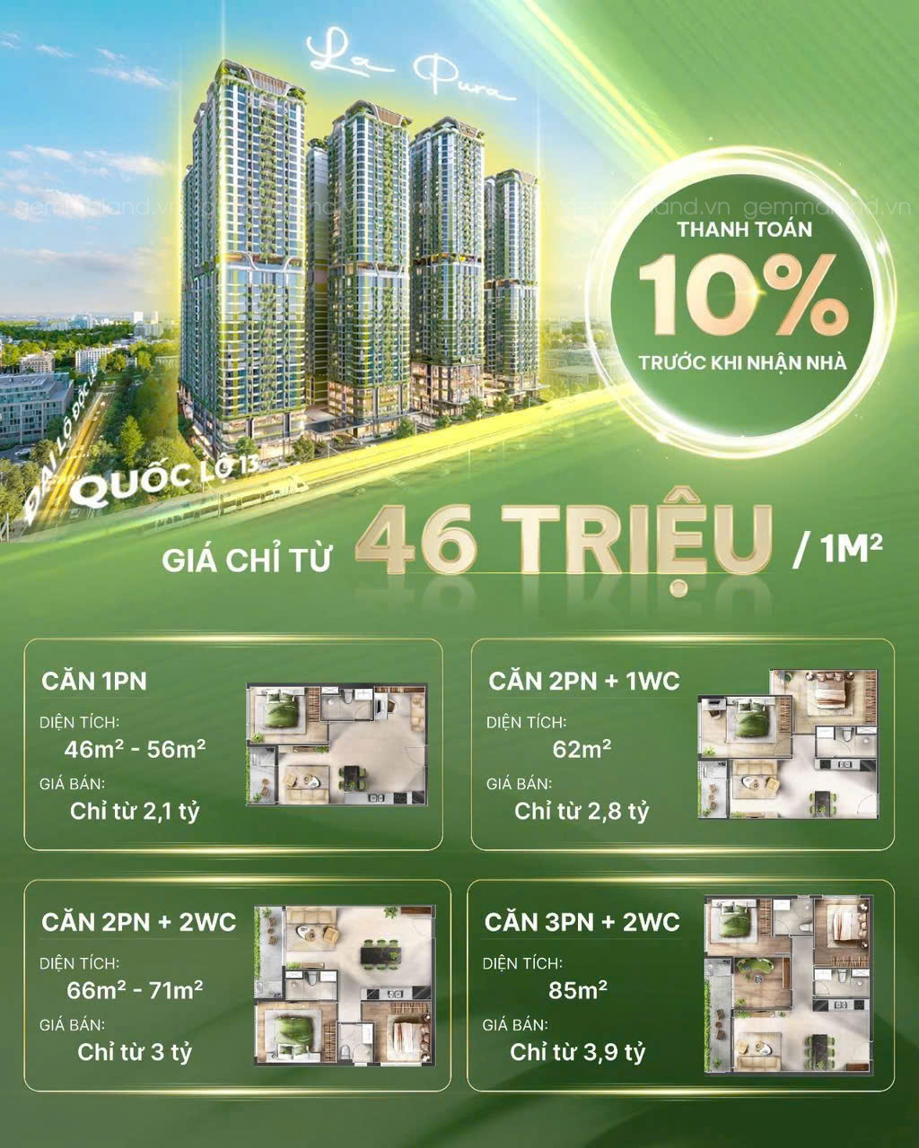Giá bán dự án La Pura