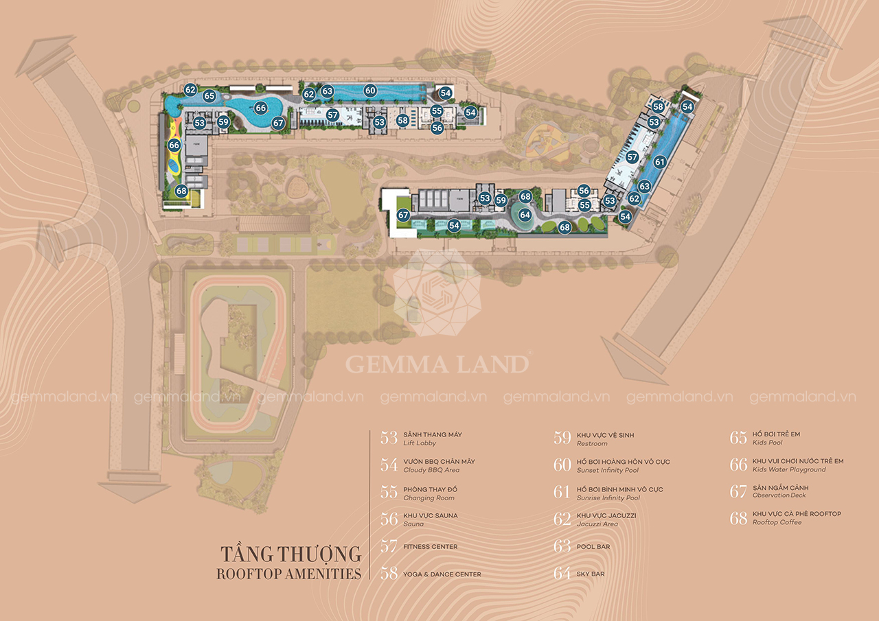 Mặt bằng tầng thượng The Gió Riverside
