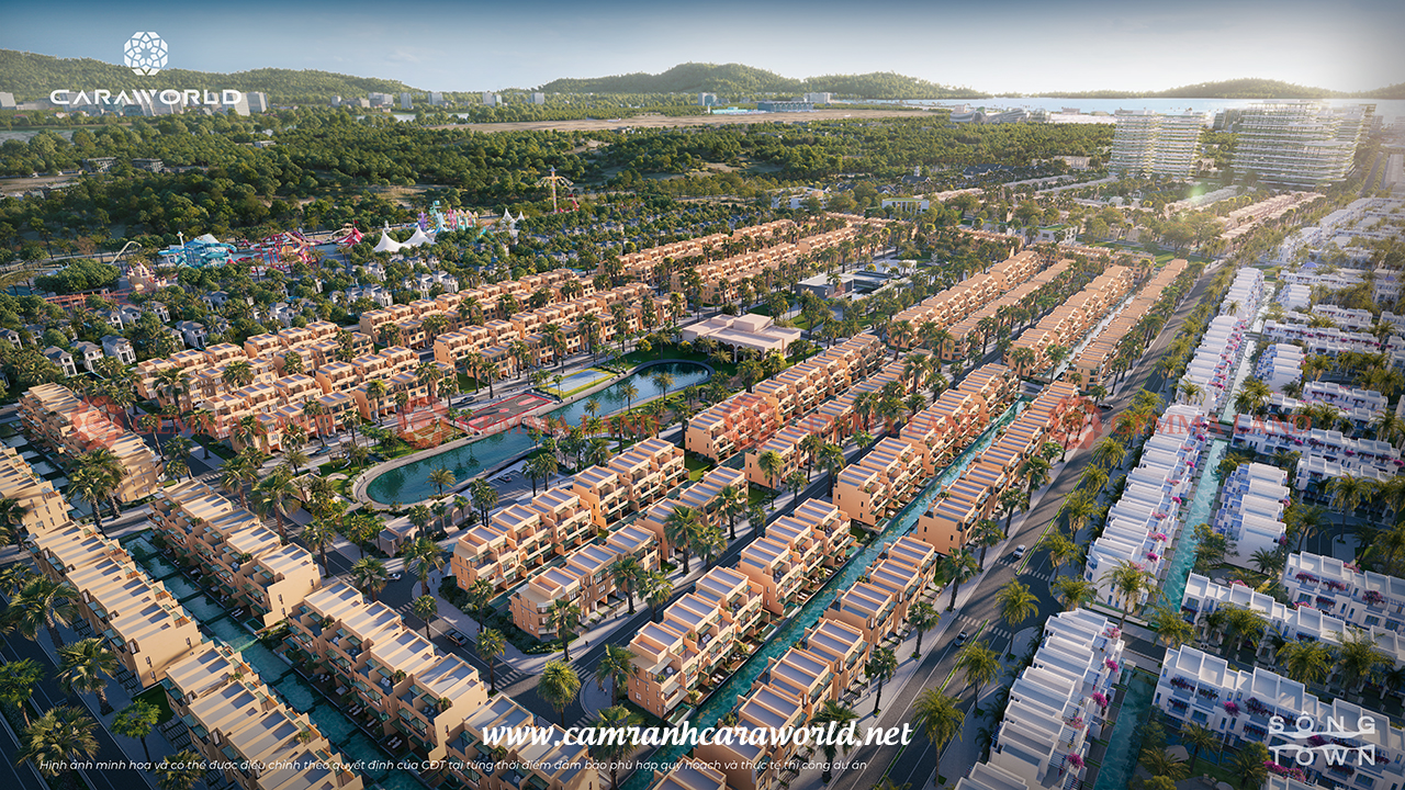 Phối cảnh tổng thể khu Sông Town CaraWorld Cam Ranh