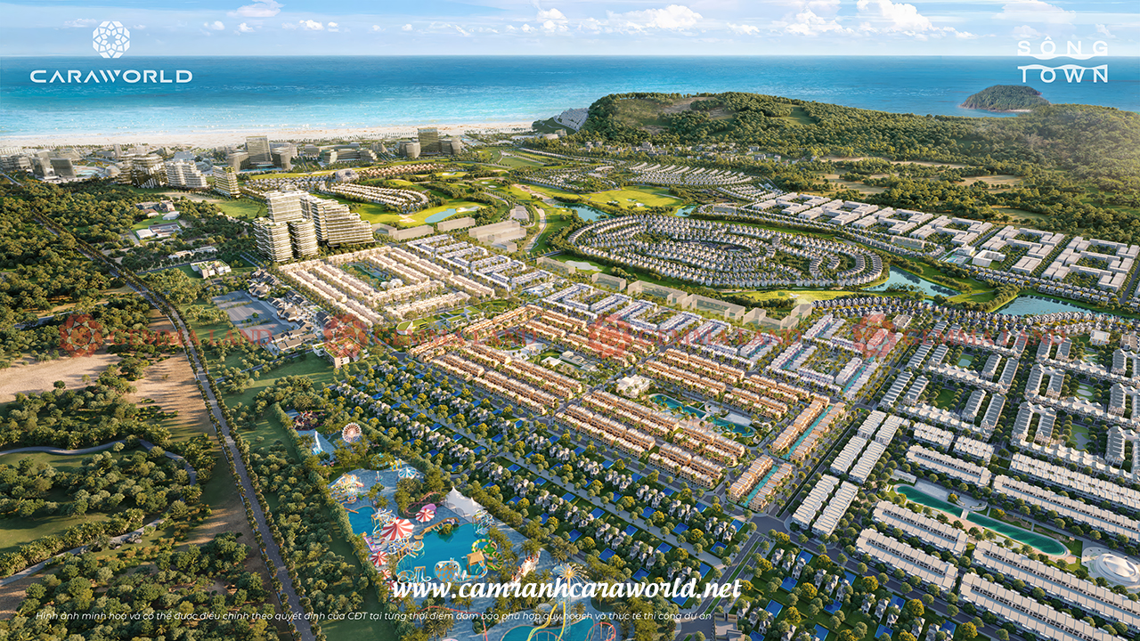 Phối cảnh tổng thể khu Sông Town CaraWorld Cam Ranh