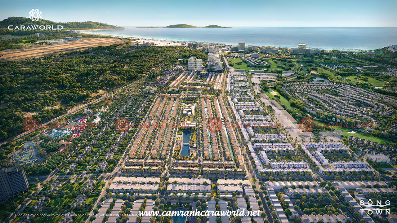 Phối cảnh tổng thể khu Sông Town CaraWorld Cam Ranh