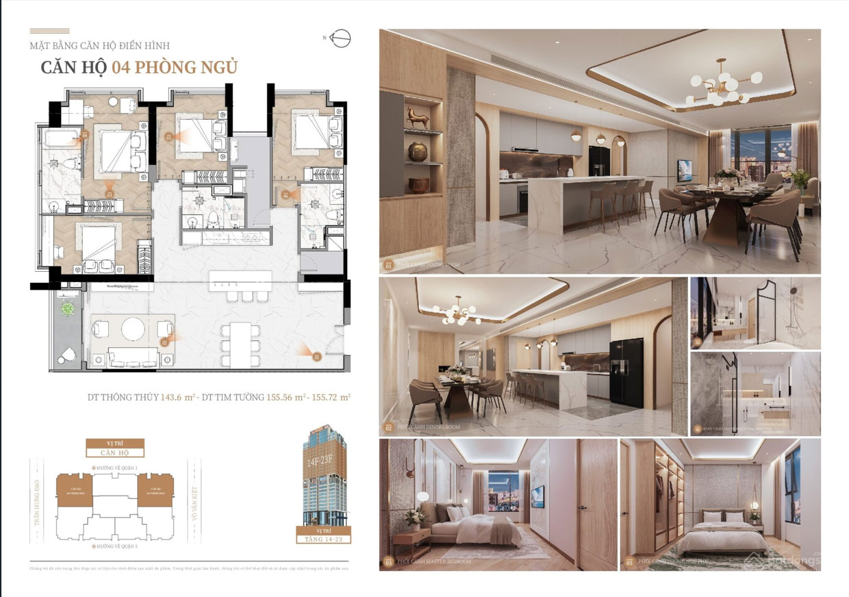 Thiết kế căn hộ Kiều by KITA 4 phòng ngủ