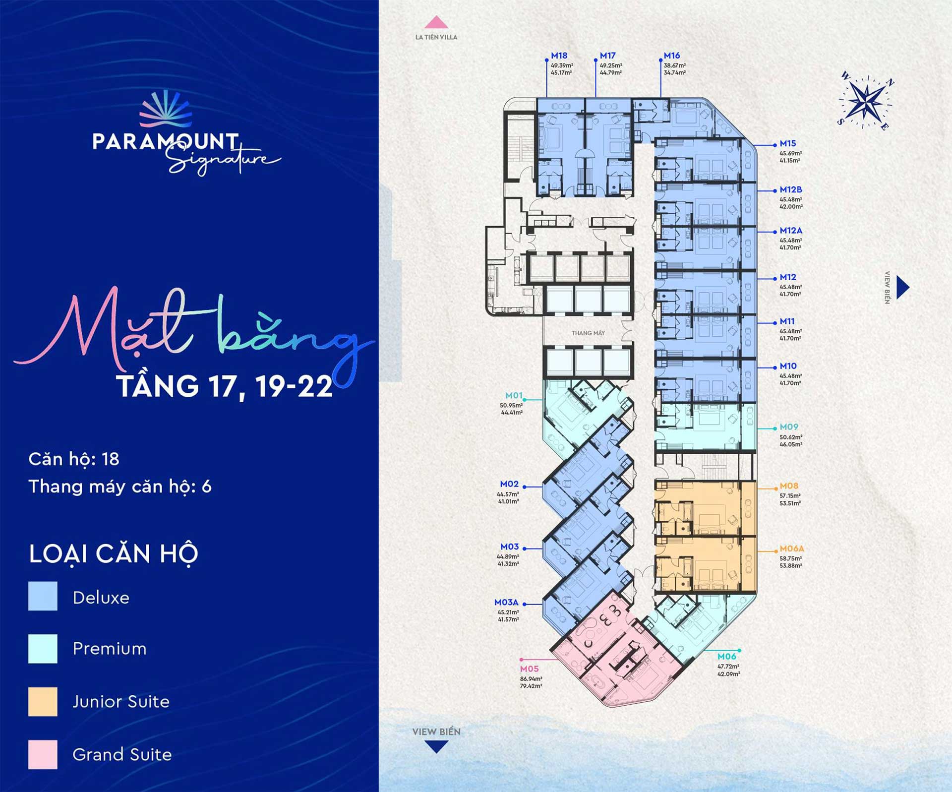 Mặt bằng tầng 19-22 Paramount Signature Nha Trang by Meliá