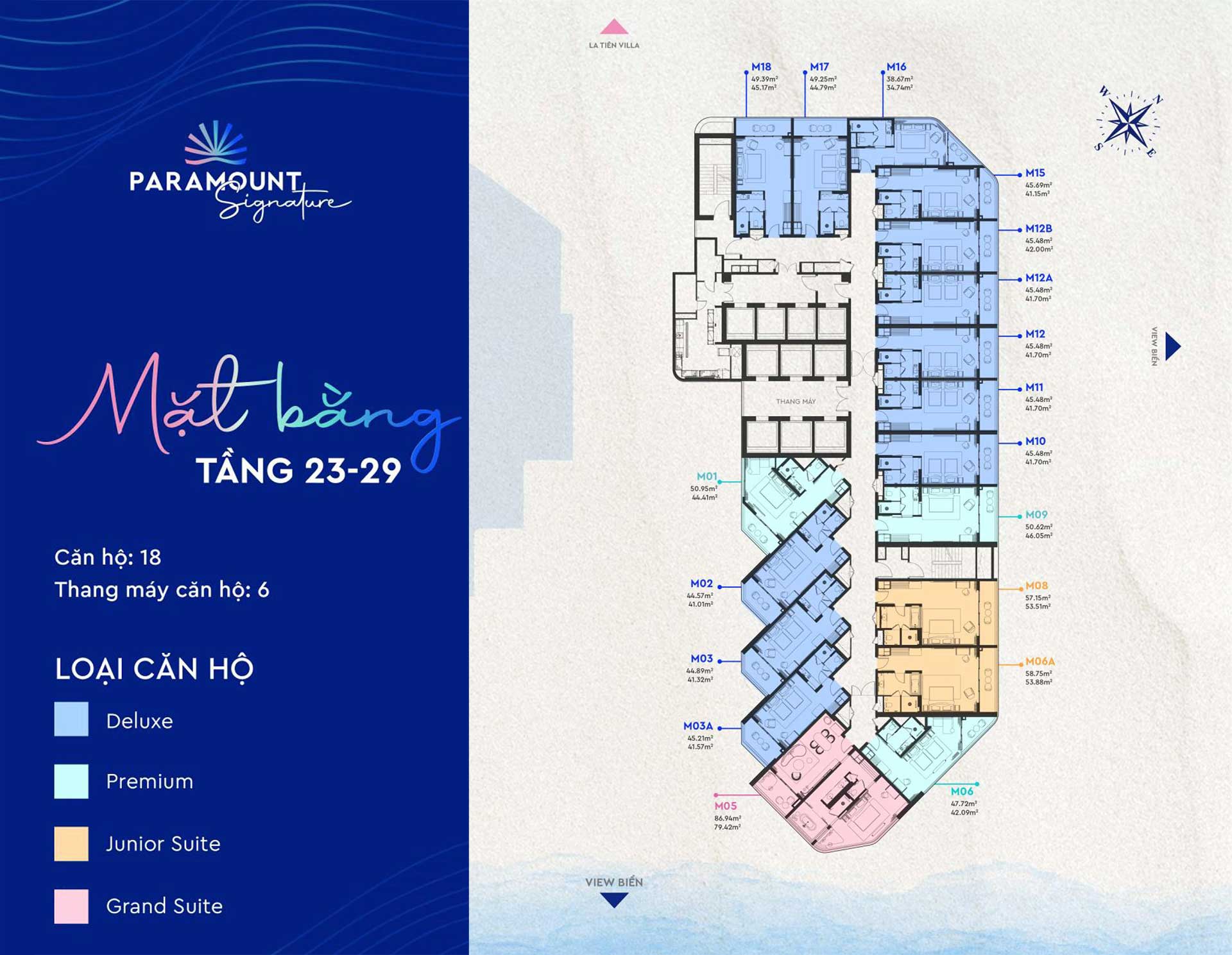 Mặt bằng tầng 23-29 Paramount Signature Nha Trang by Meliá