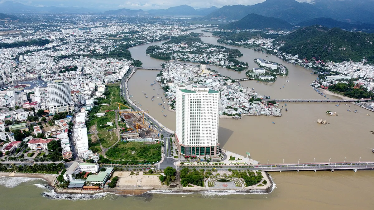 Phối cảnh một góc Khu đô thị hỗn hợp Nha Trang với kiến trúc hiện đại và cảnh quan xanh mát