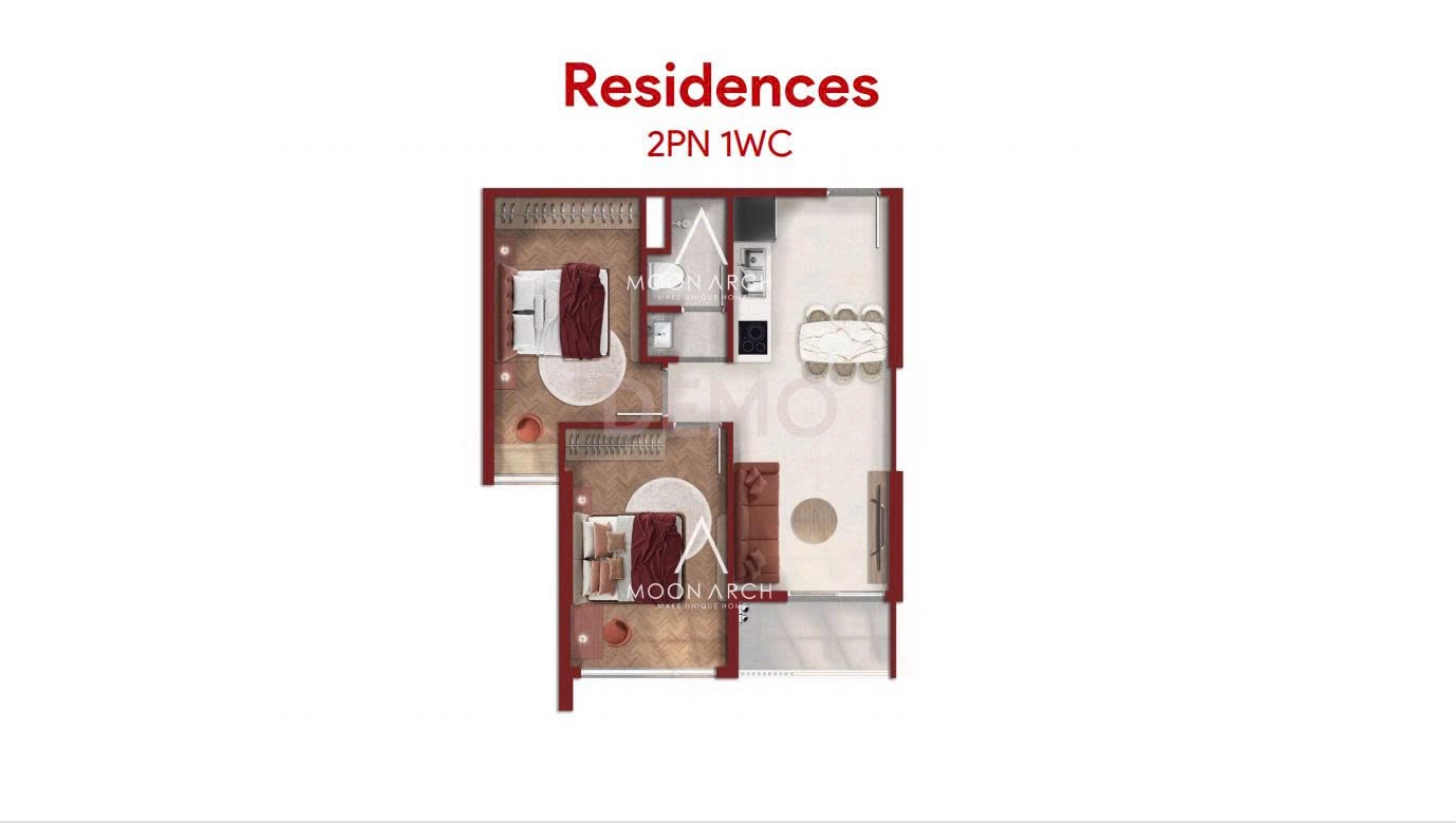 Căn hộ 2 phòng ngủ Lusso Saigon