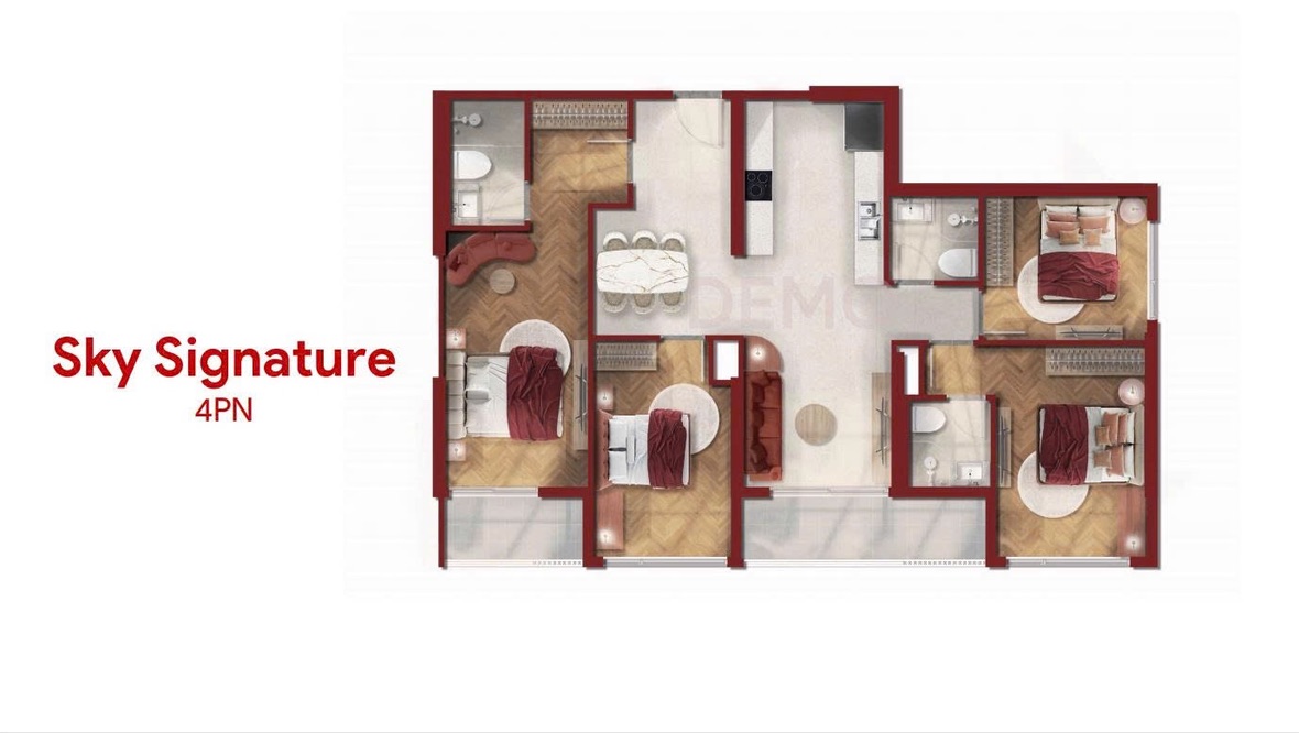 Căn hộ 4 phòng ngủ Lusso Saigon